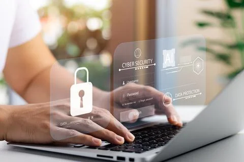 Cybersecurity concept, user privacy security and encryption, secure internet  Stock Photos