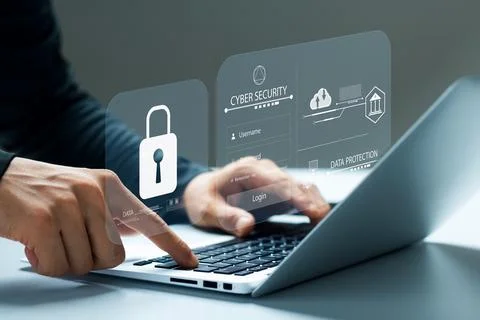 Cybersecurity concept, user privacy security and encryption, secure internet  Stock Photos