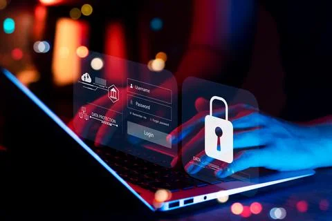 Cybersecurity concept, user privacy security and encryption, secure internet  Stock Photos