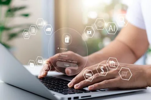 Cybersecurity concept, user privacy security and encryption, secure internet  Stock Photos