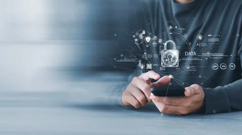 Cybersecurity concept, user privacy security and encryption, secure internet  Stock Photos