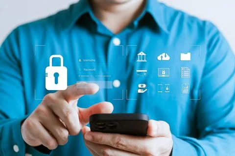 Cybersecurity concept, user privacy security and encryption, secure internet  Stock Photos