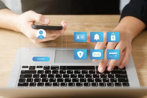 Cybersecurity concept, user privacy security and encryption, secure internet  Stock Photos