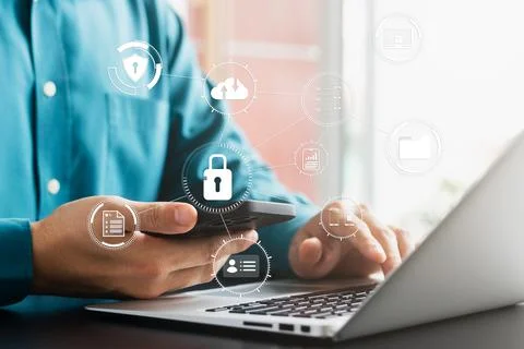 Cybersecurity concept, user privacy security and encryption, secure internet  Stock Photos