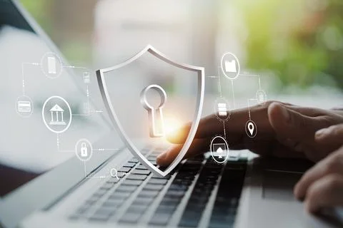 Cybersecurity concept, user privacy security and encryption, secure interne.. Stock Photos