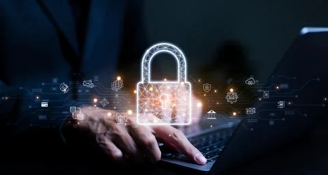 Cybersecurity concept, User privacy security and encryption, Stock Photos