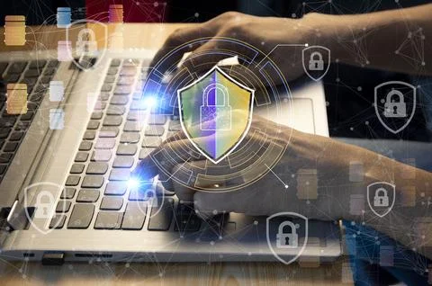 Cybersecurity concept, user privacy security and encryption, secure interne.. 스톡 사진
