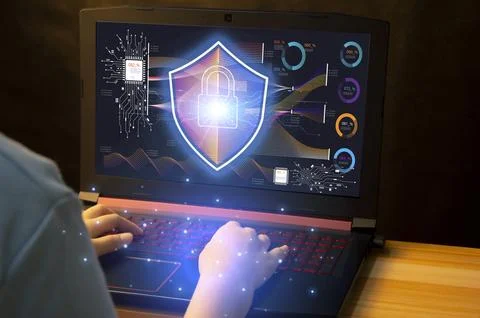 Cybersecurity concept, user privacy security and encryption, secure interne.. 스톡 사진