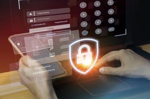 Cybersecurity concept, user privacy security and encryption, secure interne.. 스톡 사진