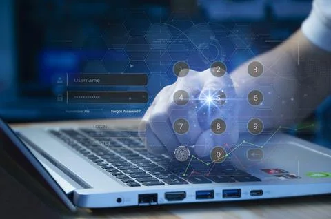 Cybersecurity concept, user privacy security and encryption, secure interne.. Stock Photos