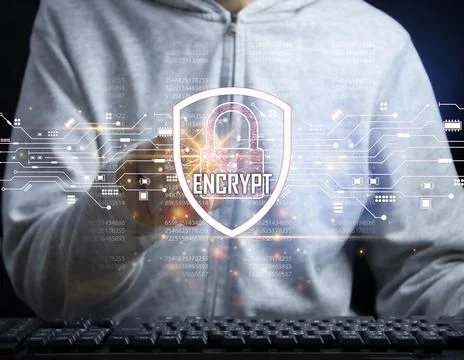 Cybersecurity concept, user privacy security and encryption, secure interne.. Stock Photos