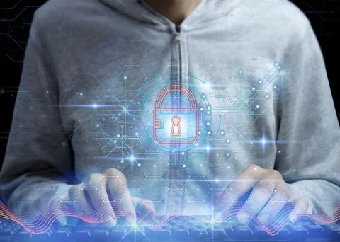 Cybersecurity concept, user privacy security and encryption, secure interne.. 스톡 사진