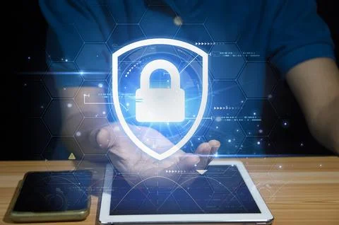 Cybersecurity concept, user privacy security and encryption, secure interne.. Stock Photos