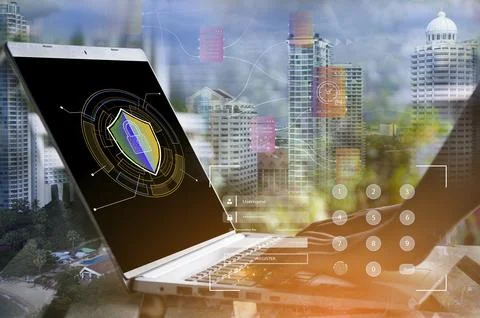 Cybersecurity concept, user privacy security and encryption, secure interne.. Stock Photos