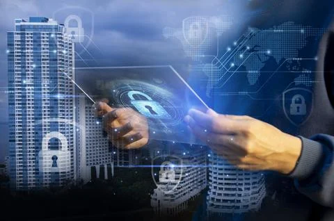 Cybersecurity concept, user privacy security and encryption, secure interne.. Stock Photos