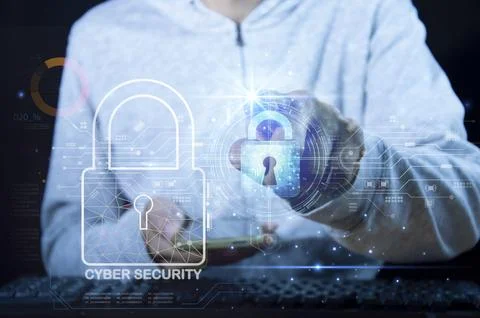 Cybersecurity concept, user privacy security and encryption, secure interne.. 스톡 사진