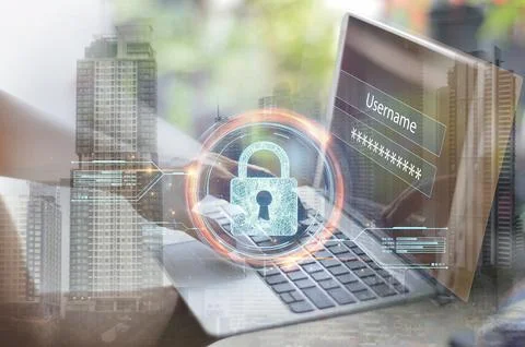 Cybersecurity concept, user privacy security and encryption, secure interne.. Stockfoto's