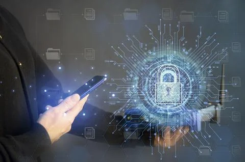 Cybersecurity concept, user privacy security and encryption, secure interne.. 스톡 사진