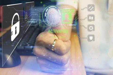 Cybersecurity concept, user privacy security and encryption, secure interne.. 스톡 사진