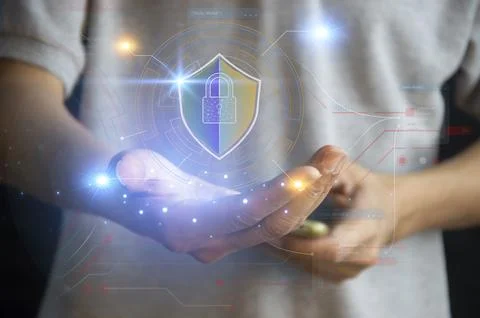 Cybersecurity concept, user privacy security and encryption, secure interne.. 写真素材