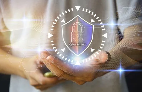 Cybersecurity concept, user privacy security and encryption, secure interne.. Foto stock