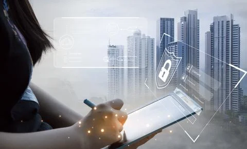 Cybersecurity concept, user privacy security and encryption, secure interne.. Stock Photos