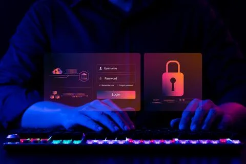 Cybersecurity concept, user privacy security and encryption, secure interne.. Stock Photos