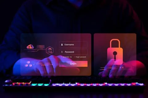 Cybersecurity concept, user privacy security and encryption, secure interne.. Stock Photos