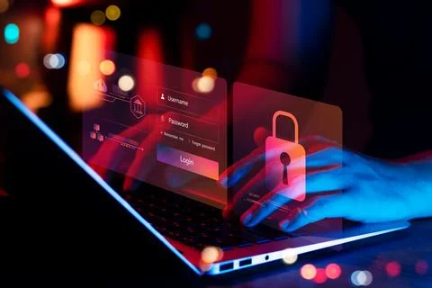 Cybersecurity concept, user privacy security and encryption, secure interne.. Stock Photos