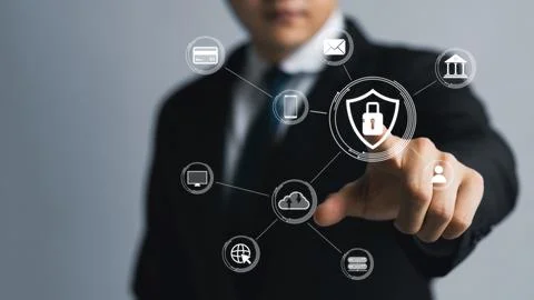 Cybersecurity concept, user privacy security and encryption, secure interne.. Stock Photos