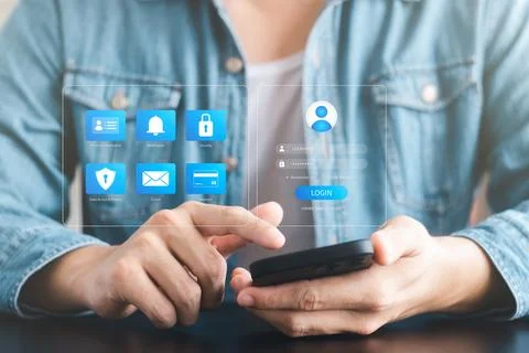 Cybersecurity concept, user privacy security and encryption, secure interne.. Stock Photos