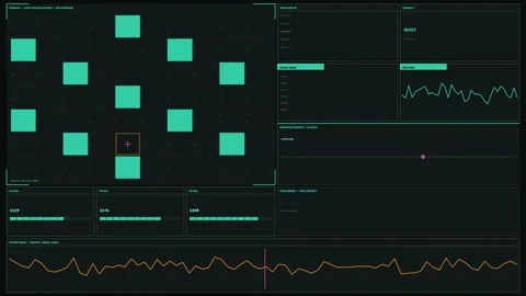 Cybersecurity Dashboard Data Visualization Seamless Loop Stock Footage 342332081
