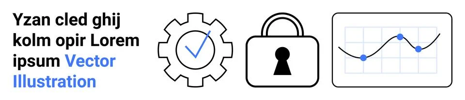 Cybersecurity, data analysis, privacy, performance optimization, secure acces Stockillustratie