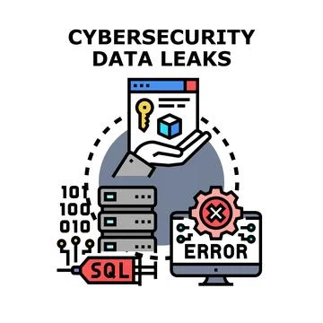 Cybersecurity data leaks concept with personal data breaching Stock Illustration