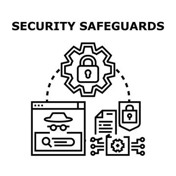 Cybersecurity data protection and privacy safeguards concept 스톡 일러스트