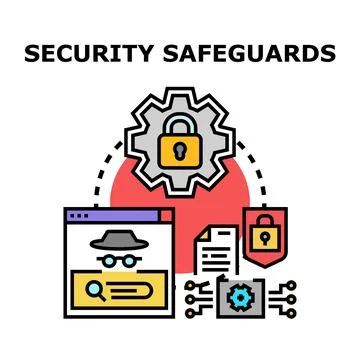 Cybersecurity data protection and privacy safeguards concept イラスト素材