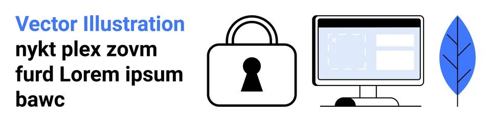 Cybersecurity, data protection, digital security, online privacy, secure comm Illustrazione stock