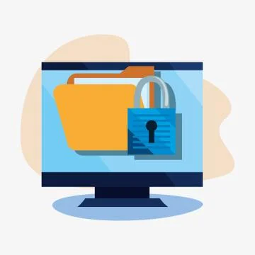 Cybersecurity data protection Illustrazione stock