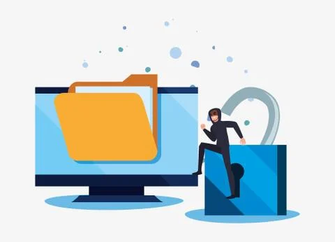 Cybersecurity data protection 스톡 일러스트