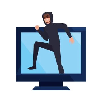 Cybersecurity data protection Illustrazione stock