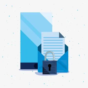 Cybersecurity data protection Stock Illustration