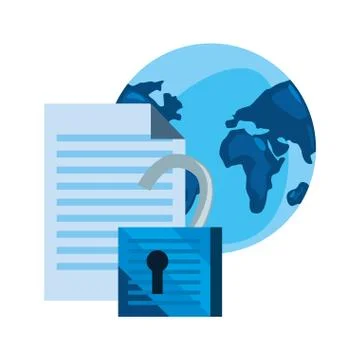 Cybersecurity data protection Stock Illustration