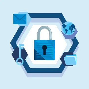 Cybersecurity data protection Stock Illustration
