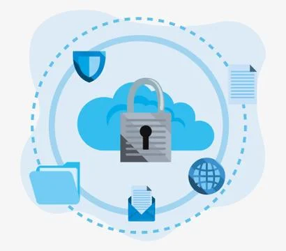 Cybersecurity data protection Stock Illustration