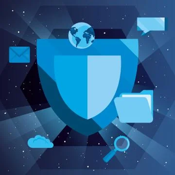 Cybersecurity data protection Illustrazione stock