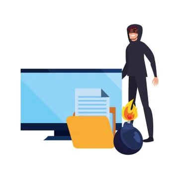 Cybersecurity data protection Stock Illustration