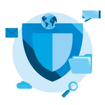 Cybersecurity data protection Illustrazione stock