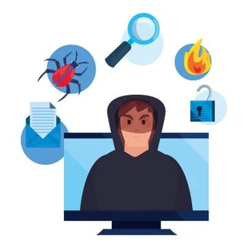 Cybersecurity data protection Illustrazione stock