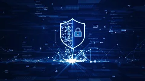 Cybersecurity data protection technology concept internet connection online n Foto stock