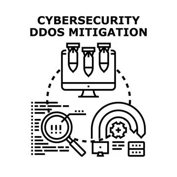 Cybersecurity ddos mitigation protecting digital infrastructure from attacks イラスト素材
